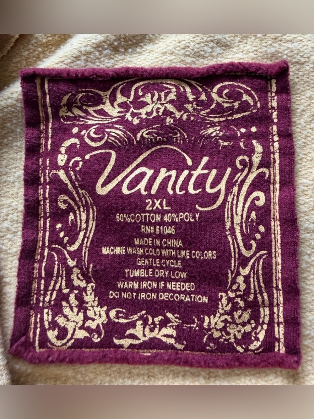 Vintage Y2K 2000s Vanity V Neck Hoodie Eagle Velvet 2XL McBling Indie Sleaze - Picture 10 of 15